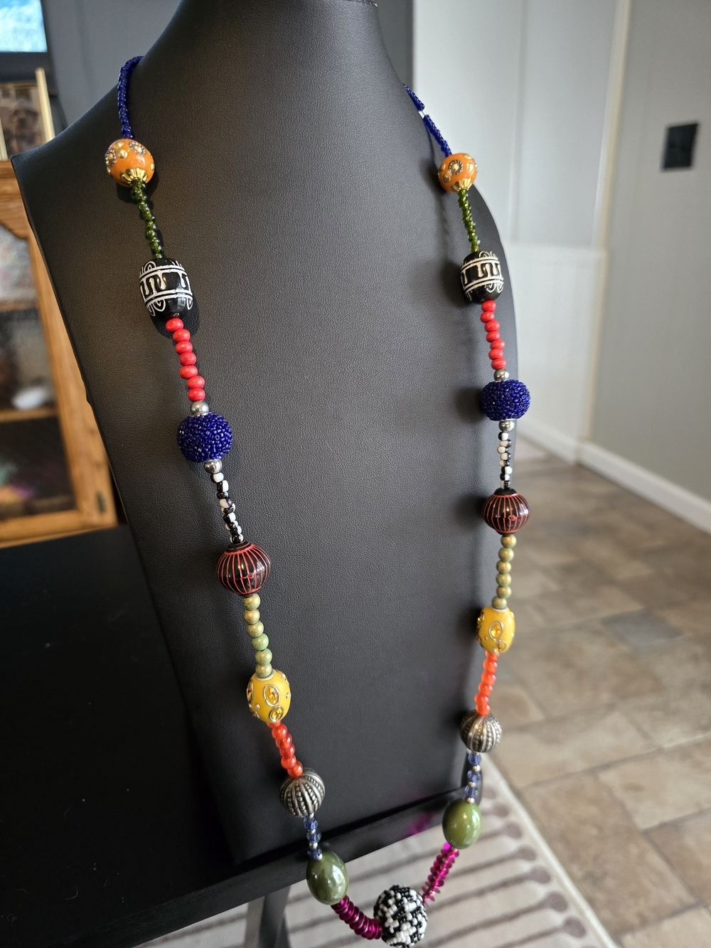 Colorful Mixed Bead Statement Necklace